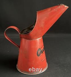 Ovoline Vintage Quart Motor Oil Pourer Jug Tin Can Garage Advertising Display