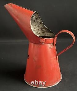 Ovoline Vintage Quart Motor Oil Pourer Jug Tin Can Garage Advertising Display