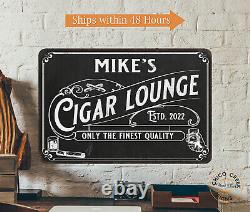 Personalized Cigar Lounge Sign Man Cave Bar Stogie Store Shop Decor 108120121001