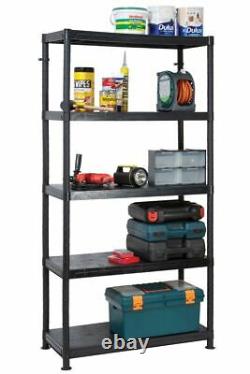 Plastic shelving 5 shelf unit ideal for the garage, shed or store cupboard