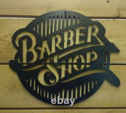 Premium BARBER SHOP Metal Sign Hand Finished Man Cave Wall Art store front 60s