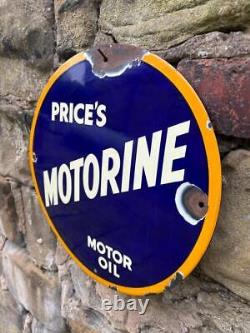 Prices Motorine Motor Oil Cabinet Vintage Garage Forecourt Porcelain Enamel Sign