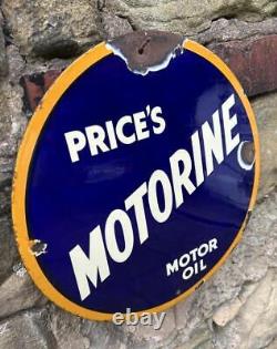 Prices Motorine Motor Oil Cabinet Vintage Garage Forecourt Porcelain Enamel Sign