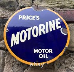 Prices Motorine Motor Oil Cabinet Vintage Garage Forecourt Porcelain Enamel Sign