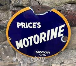 Prices Motorine Motor Oil Cabinet Vintage Garage Forecourt Porcelain Enamel Sign