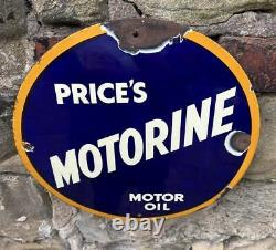 Prices Motorine Motor Oil Cabinet Vintage Garage Forecourt Porcelain Enamel Sign