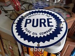 Pure Oil Company Porcelain Coated Sign Home Shop Store Garage Decor