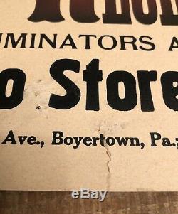 RARE Vintage Valley Tone Radio Receiver Store Garage Dealer Display Sign