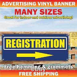 REGISTRATION Advertising Banner Vinyl Mesh Sign arrow service shop store garage
