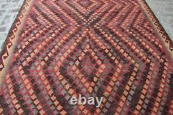 Rust Colors 6x8 Handmade Wool Flatweave Turkmen Antique Geometric Boho Area Rug