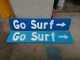 Set Of 2 Wooden Signboards Surf Shop Used Clothing Store Garage Surfing In Bea
