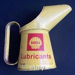 Shell Lubricants Pint Vintage Advertising Garage Petrol Oil Tin Can Jug Pourer