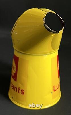 Shell Lubricants Pint Vintage Advertising Garage Petrol Oil Tin Can Jug Pourer