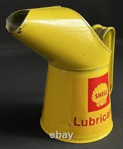 Shell Lubricants Pint Vintage Advertising Garage Petrol Oil Tin Can Jug Pourer