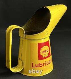 Shell Lubricants Pint Vintage Advertising Garage Petrol Oil Tin Can Jug Pourer