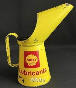 Shell Lubricants Vintage Oil Jug Pourer Quart Tin Garage Advertising Gas Station