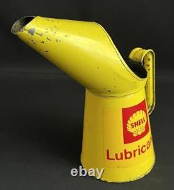 Shell Lubricants Vintage Oil Jug Pourer Quart Tin Garage Advertising Gas Station