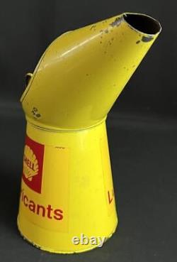 Shell Lubricants Vintage Oil Jug Pourer Quart Tin Garage Advertising Gas Station