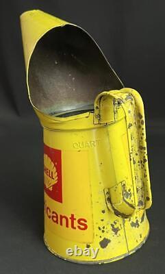 Shell Lubricants Vintage Oil Jug Pourer Quart Tin Garage Advertising Gas Station