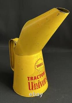 Shell Tractor Vintage Quart Motor Oil Pourer Jug Garage Advertising Tin Can