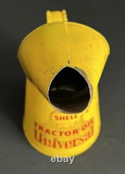 Shell Tractor Vintage Quart Motor Oil Pourer Jug Garage Advertising Tin Can