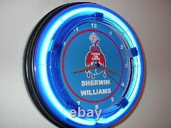 Sherwin Williams Paints Painter Garage Hardware Store Man Cave Neon Clock Sign