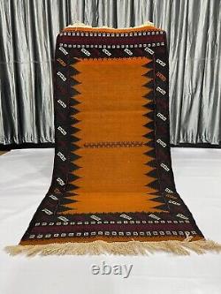 Small Handmade Turkmen Oriental Kilim Rug Antique Afghan Sufreh Turkish Area Rug