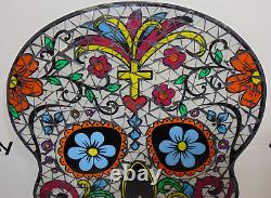 Sugar Skull Day Of The Dead Altars Colorful Art Glass Mosaic Hanging Halloween