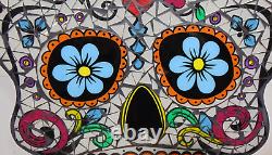 Sugar Skull Day Of The Dead Altars Colorful Art Glass Mosaic Hanging Halloween