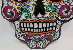 Sugar Skull Day Of The Dead Altars Colorful Art Glass Mosaic Hanging Halloween