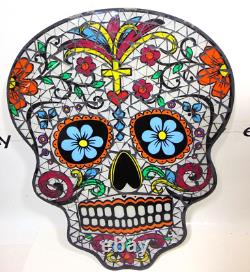 Sugar Skull Day Of The Dead Altars Colorful Art Glass Mosaic Hanging Halloween