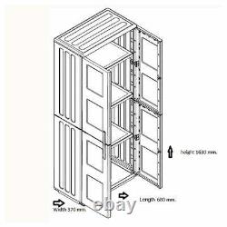Tall Plastic Garden Shed Garage Storage Cupboard Store Shelves Unit 3 Shelf 5ft