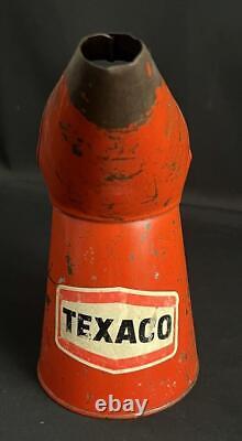 Texaco Vintage Quart Motor Oil Pourer Jug Garage Advertising Display Tin Can