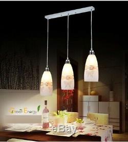 Three Heads Glass LED Chandelier Lights Clothing Store Restaurant Pendent Lamp