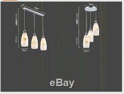 Three Heads Glass LED Chandelier Lights Clothing Store Restaurant Pendent Lamp