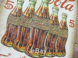 Tin Sign Coca-Cola 5 Bottle Coca-Cola Sign Store Garage