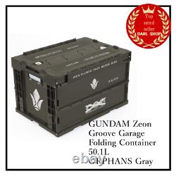 Tool Box GUNDAM Zeon Groove Garage Folding Container Strage Case 50.1L Gray