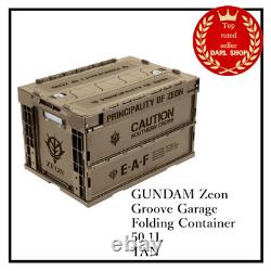 Tool Box GUNDAM Zeon Groove Garage Folding Container Strage Case 50.1L TAN