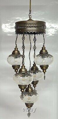 Turkish Moroccan Glass Mosaic Hanging Lamp Ceiling Light Chandeliers