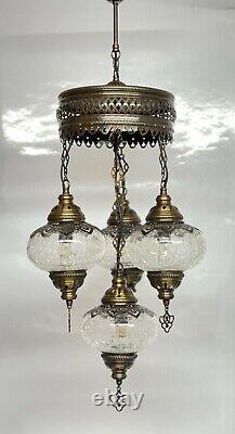 Turkish Moroccan Glass Mosaic Hanging Lamp Ceiling Light Chandeliers Free Bulbs