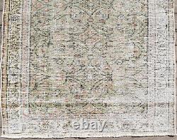Turkish Rug 37''x62'' Vintage Light Muted Color 3x5 Rug Oushak Carpet 96x160cm