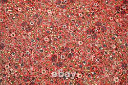 Turkish Rug 77''x109'' Bunyan Carpet Vintage 196x279cm Floral Red Rug 6x9