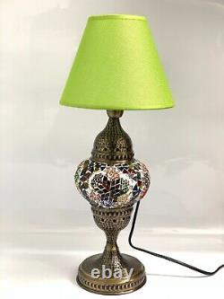 Unique Turkish Moroccan Mosaic Tiffany Glass Desk Table Lamp Free Bulbs