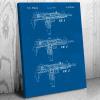 Uzi Submachine Gun Canvas Print Gun Blueprint Gun Club Wall Art Gun Store Decor