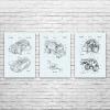 Vr Headset Patent Posters Set Of 3 Vr Gift Arcade Decor Game Store Wall Art