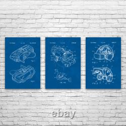 VR Headset Patent Posters Set of 3 VR Gift Arcade Decor Game Store Wall Art