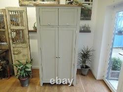 Vancouver Expressions Oak & Acacia Wood 2 Door Larder Food Store French Grey