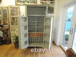 Vancouver Expressions Oak & Acacia Wood 2 Door Larder Food Store French Grey