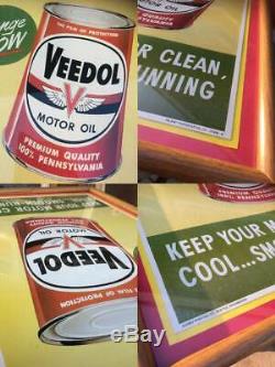 Veedol Advertising Poster Sign Vintage Inspection Garage Store Fixtures