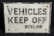 Vehicles Keep Off Vintage Garage Shop Petrol Cast Advertising Signage Sign